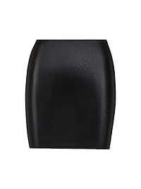 Faux Leather Micro-Miniskirt