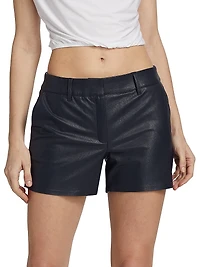 Faux-Leather Tailored Shorts