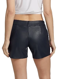 Faux-Leather Tailored Shorts