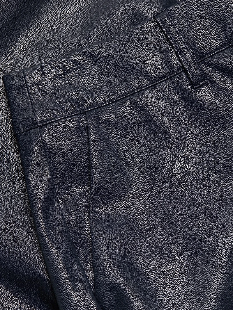 Faux-Leather Tailored Shorts