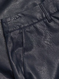 Faux-Leather Tailored Shorts