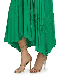 Livia Pleated Sleeveless Midi-Dress
