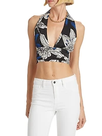Milan Floral Halterneck Crop Top