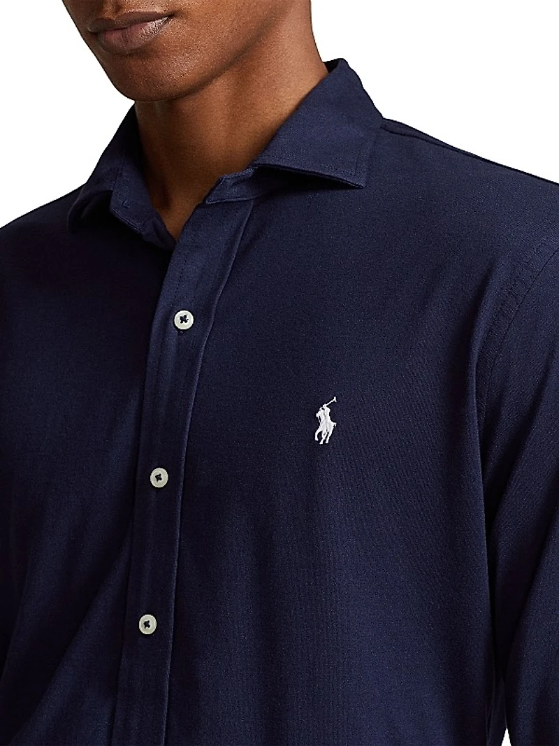 Cotton Button-Front Shirt