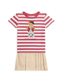 Little Girl's & Pleated Jersey Skort