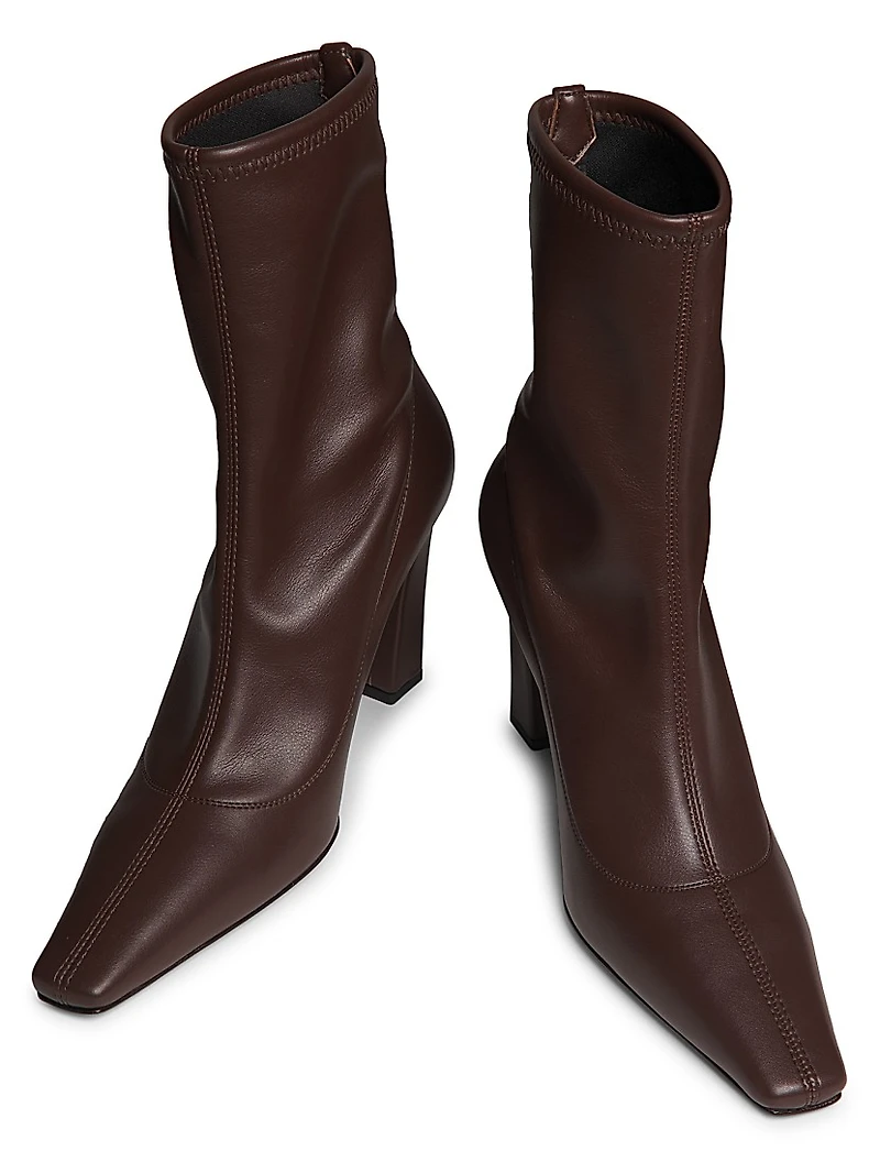 Brenda 90MM Stretch Leather Booties