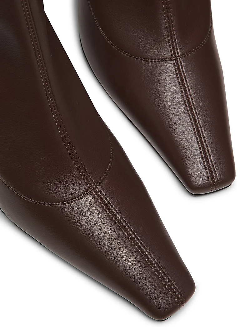 Brenda 90MM Stretch Leather Booties