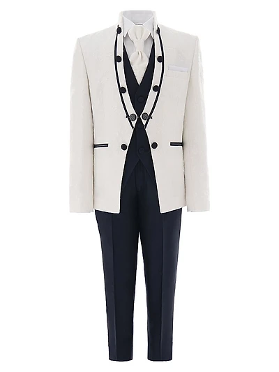 Little Boy's & Boy's Floral Embroidered Suit