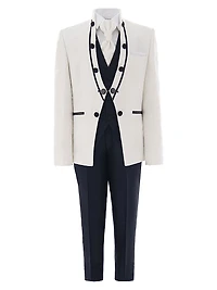 Little Boy's & Boy's Floral Embroidered Suit