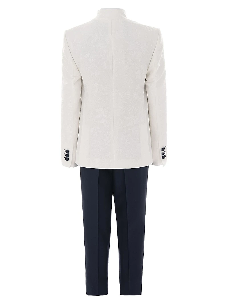 Little Boy's & Boy's Floral Embroidered Suit