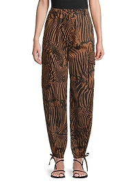 Periodi Zebra Cotton Drawstring Pants