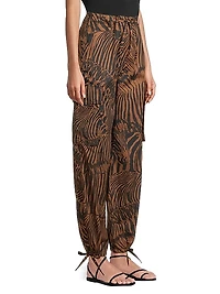 Periodi Zebra Cotton Drawstring Pants
