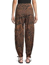 Periodi Zebra Cotton Drawstring Pants