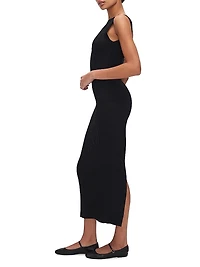 Shine Rib Sleeveless Maxi Dress