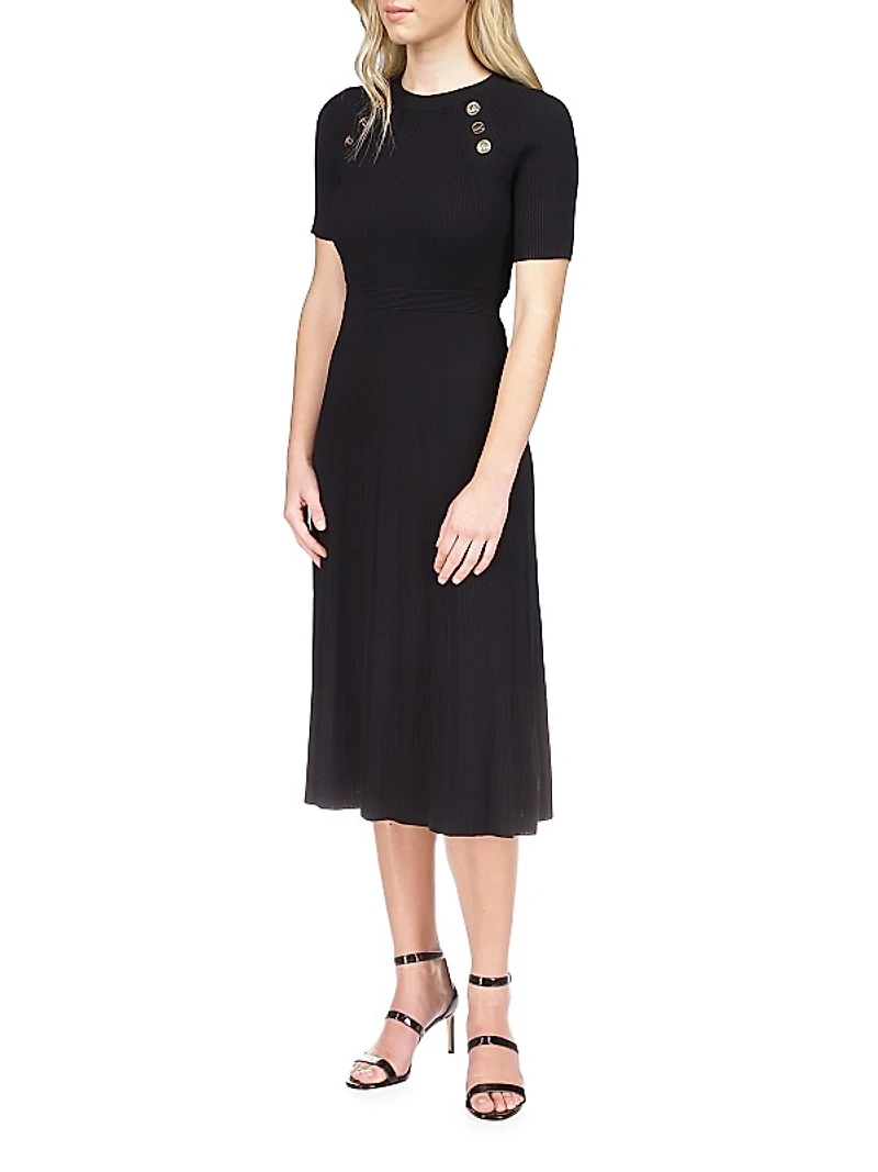 Knit Fit & Flare Midi-Dress