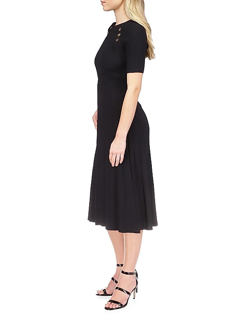 Knit Fit & Flare Midi-Dress