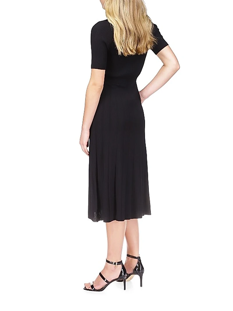Knit Fit & Flare Midi-Dress