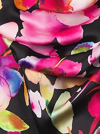 Floral Ruched Sateen Column Gown