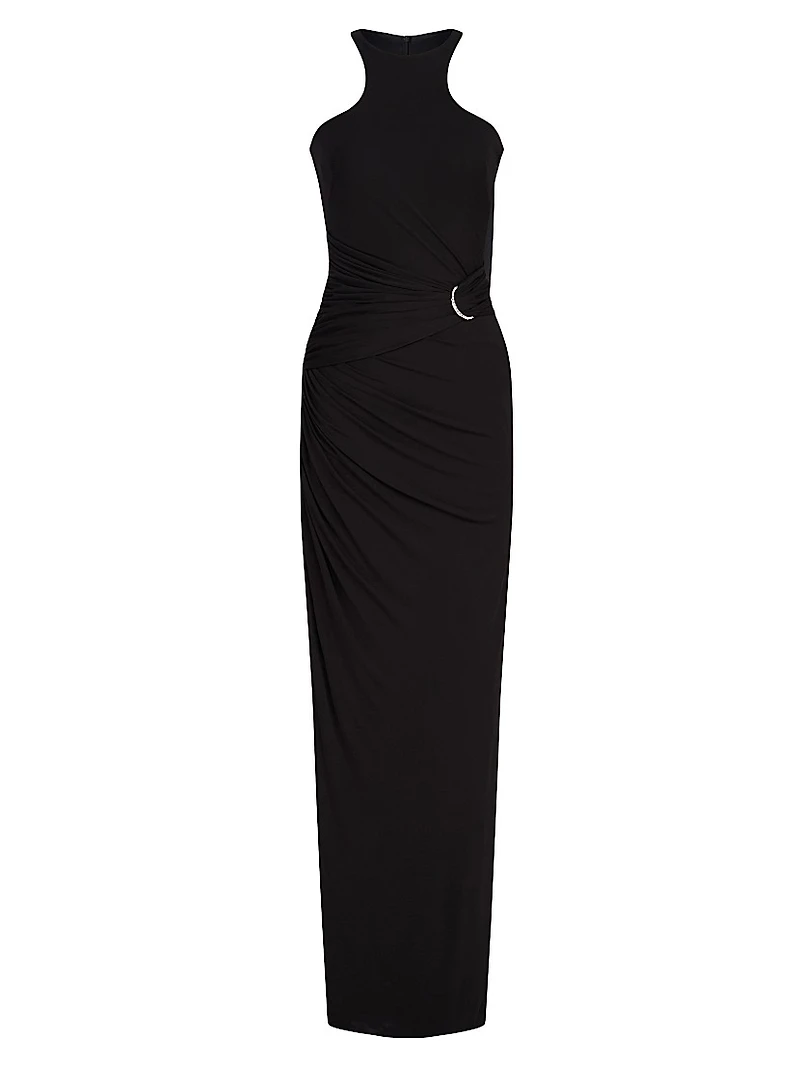Lang Gathered Jersey Gown