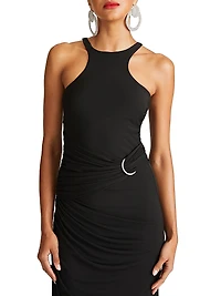 Lang Gathered Jersey Gown