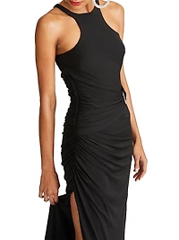 Lang Gathered Jersey Gown