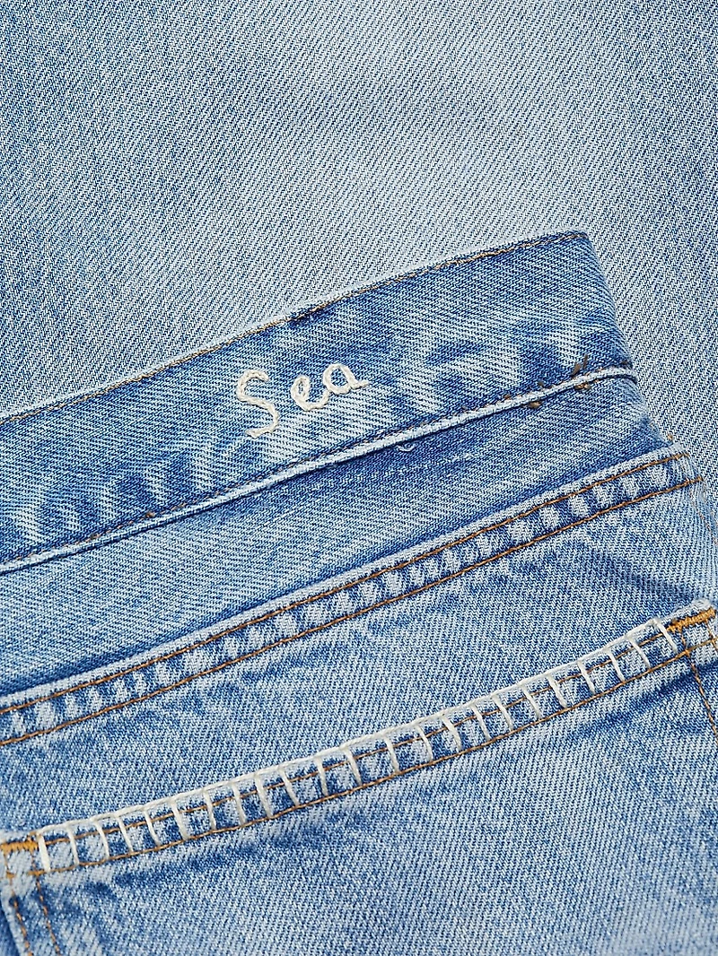 Marion Mended Maxi Denim Skirt