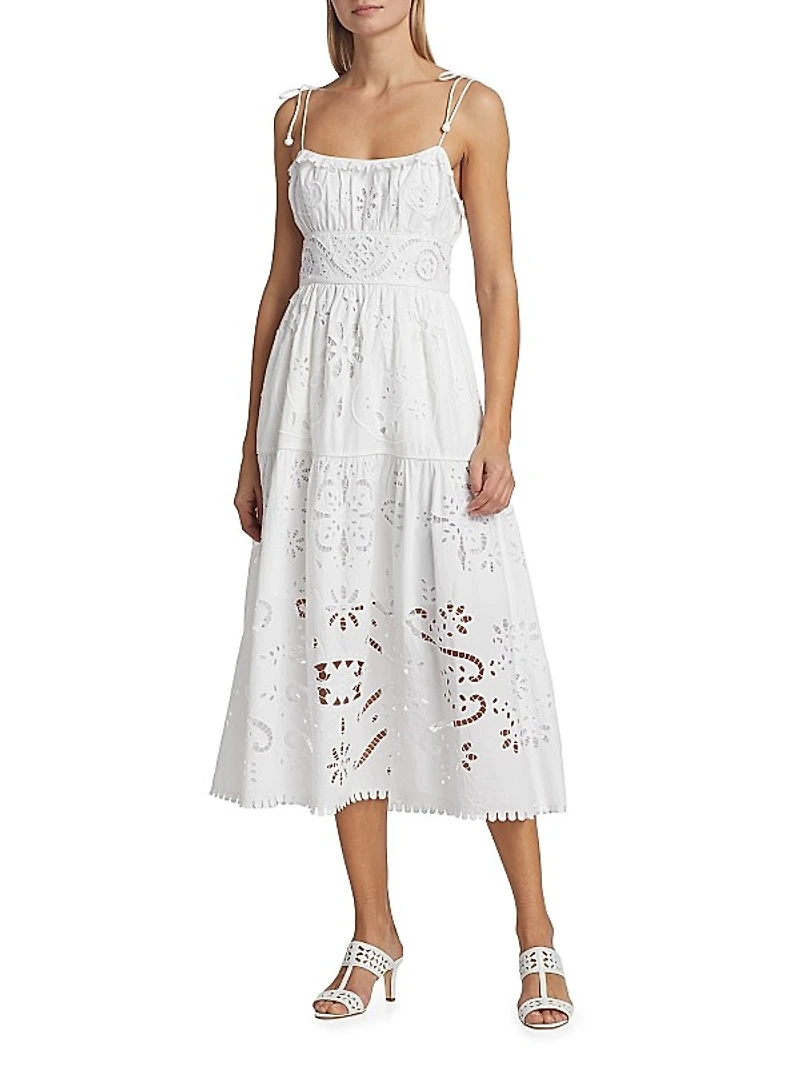 Liat Eyelet Embroidered Midi-Dress