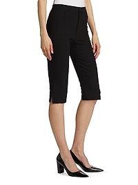 Crepe Pintuck Slim-Fit Capri Pants