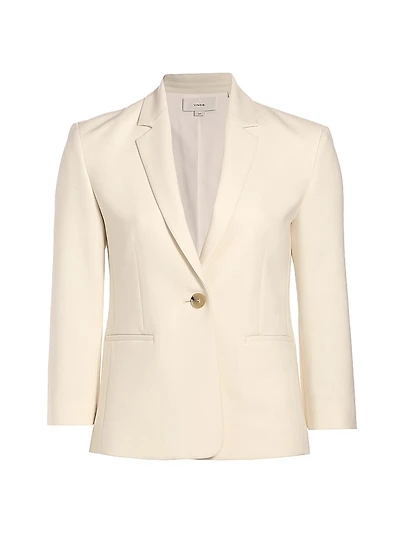 Crepe Single-Breasted Blazer