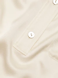 Silk Short-Sleeve Polo Top