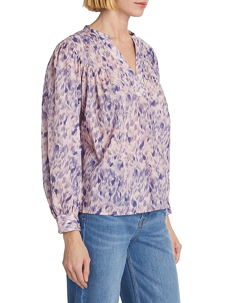 Fable Cotton Ikat-Inspired Blouse