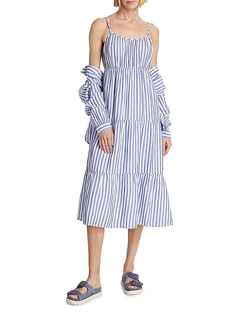 Blakely Cotton Striped Midi-Dress