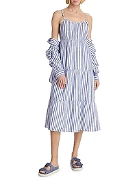 Blakely Cotton Striped Midi-Dress