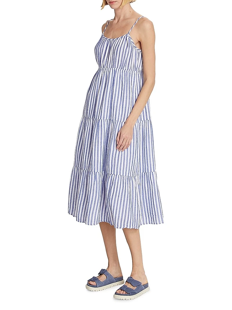 Blakely Cotton Striped Midi-Dress