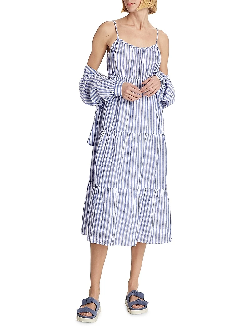 Blakely Cotton Striped Midi-Dress