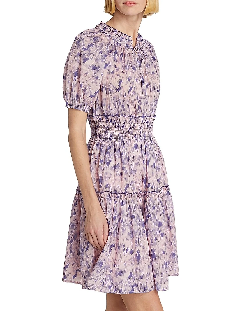 Fiorella Cotton Ikat-Inspired Minidress