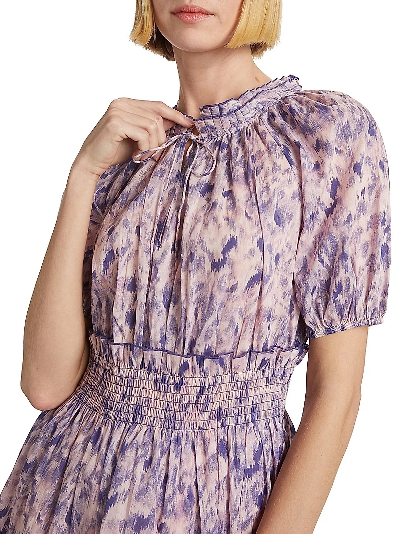 Fiorella Cotton Ikat-Inspired Minidress