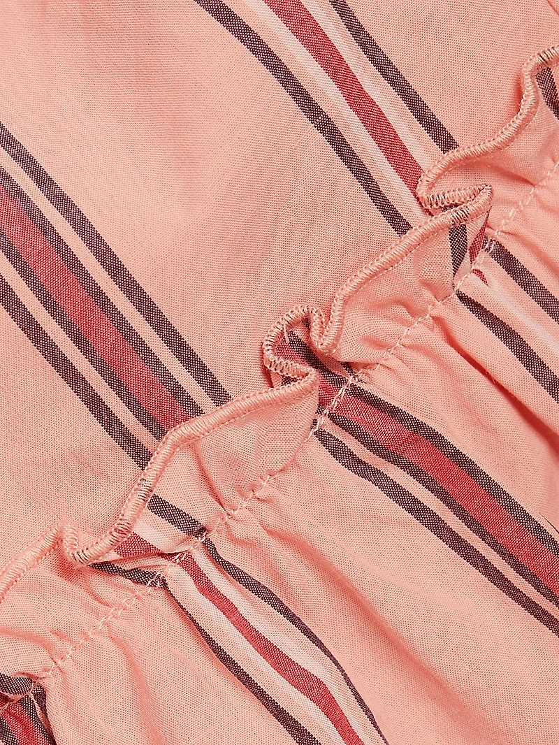 Amellia Striped Linen-Blend Midi-Dress