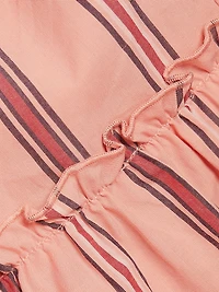 Amellia Striped Linen-Blend Midi-Dress