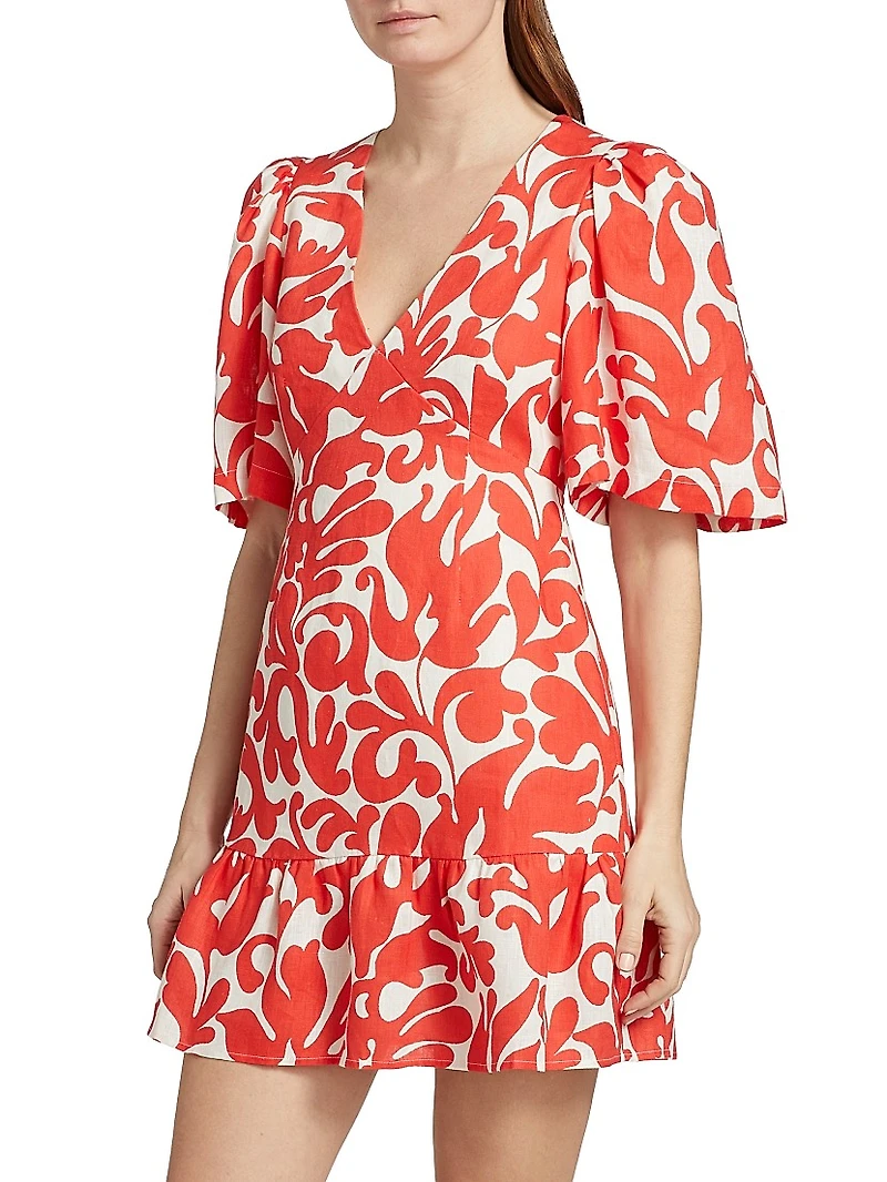 Mariana Floral Linen Minidress