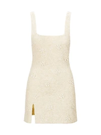 Le Sable Floral Beaded Minidress