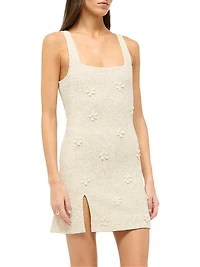 Le Sable Floral Beaded Minidress