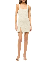 Le Sable Floral Beaded Minidress