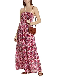 Maya Floral Cotton Halterneck Maxi Dress