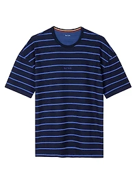 Relax Logo Stripe Crewneck T-Shirt
