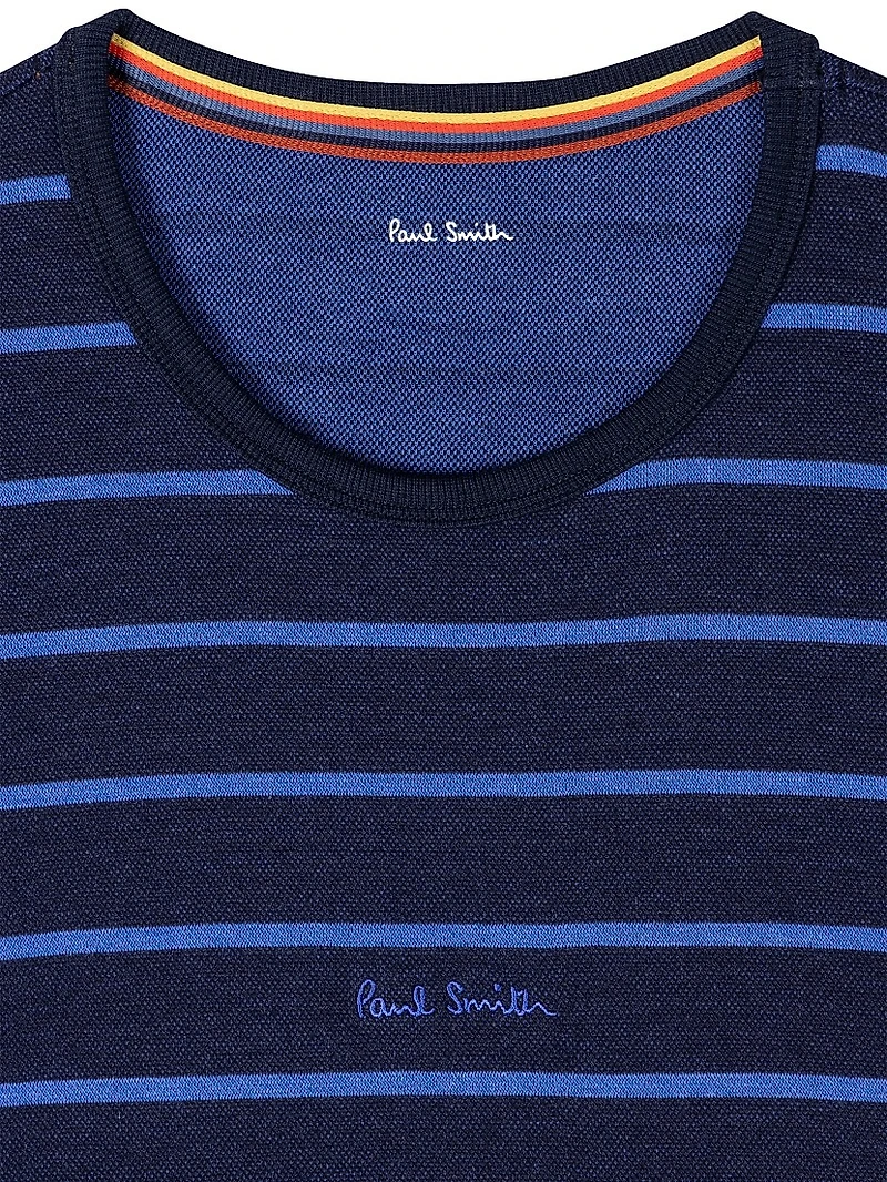 Relax Logo Stripe Crewneck T-Shirt