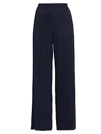Lane Embellished Silk-Blend Wide-Leg Pants