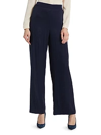 Lane Embellished Silk-Blend Wide-Leg Pants