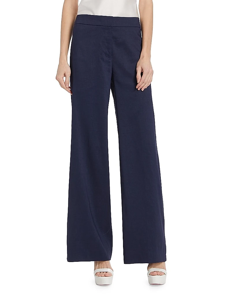 Gissel Linen-Blend Flared Pants