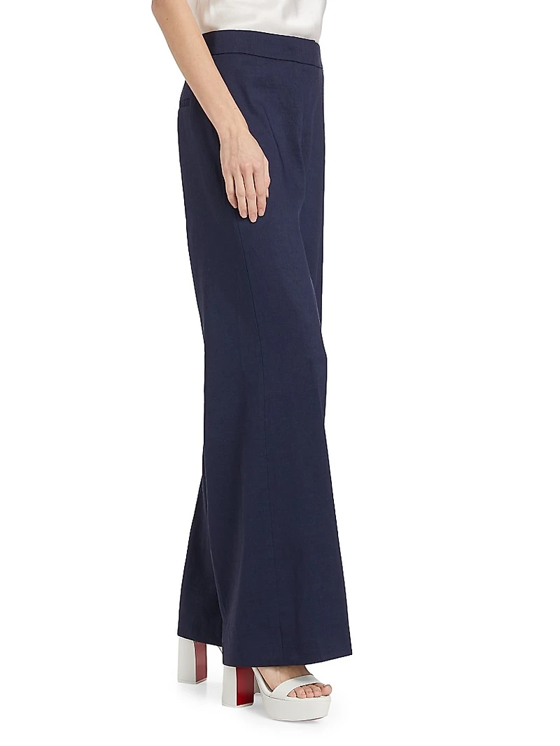 Gissel Linen-Blend Flared Pants